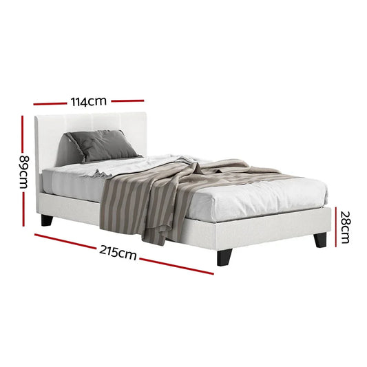 Artiss Bed Frame King Single Size Boucle NEO - Mekamart Australia