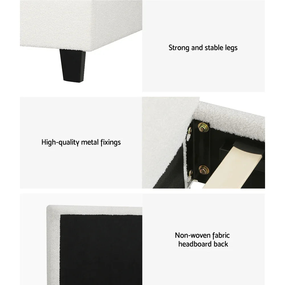 Artiss Bed Frame Queen Size Boucle NEO - Mekamart Australia