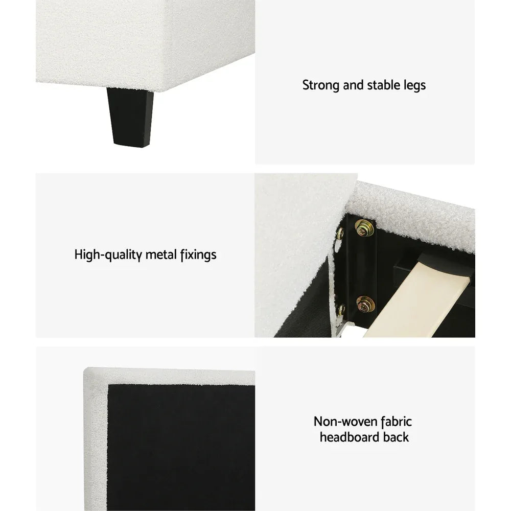 Artiss Bed Frame Single Size Boucle NEO - Mekamart Australia