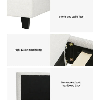 Artiss Bed Frame Single Size Boucle NEO - Mekamart Australia