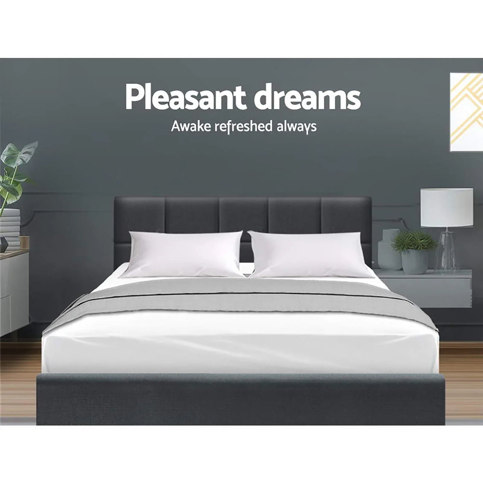 Artiss Bed Frame Double Size Charcoal TINO - Mekamart Australia