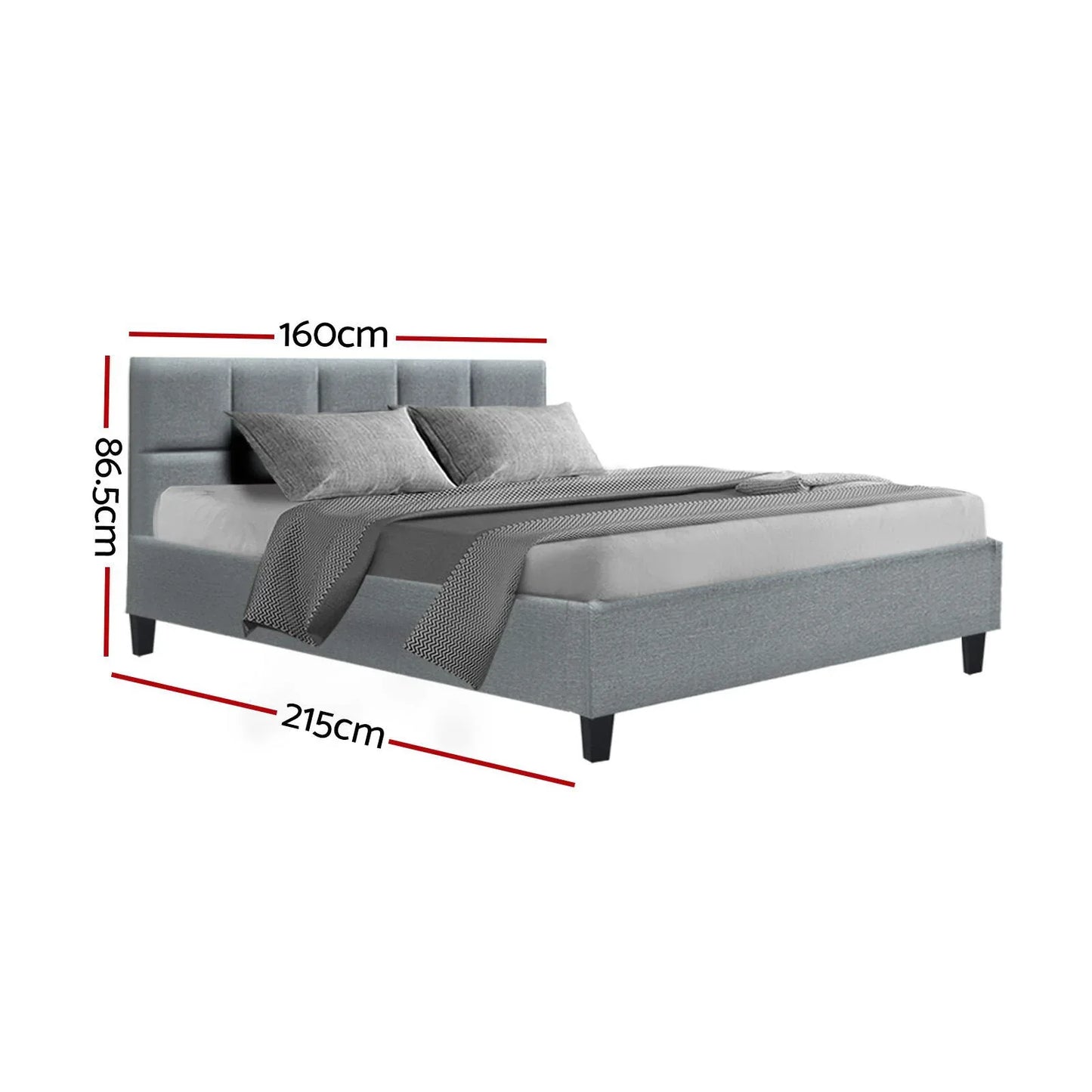 Artiss Bed Frame Queen Size Grey TINO - Mekamart Australia