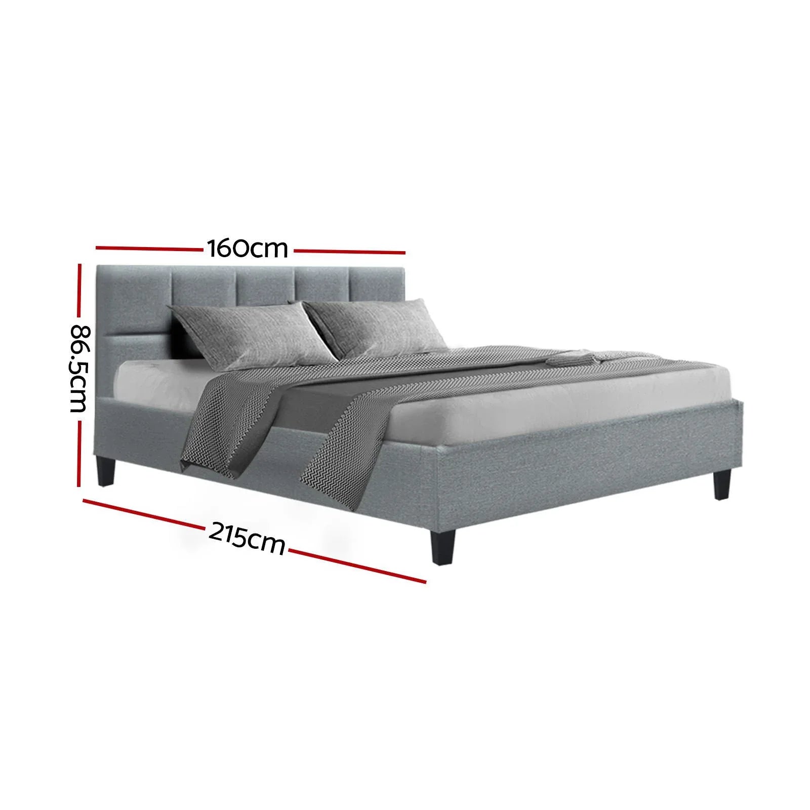 Artiss Bed Frame Queen Size Grey TINO - Mekamart Australia