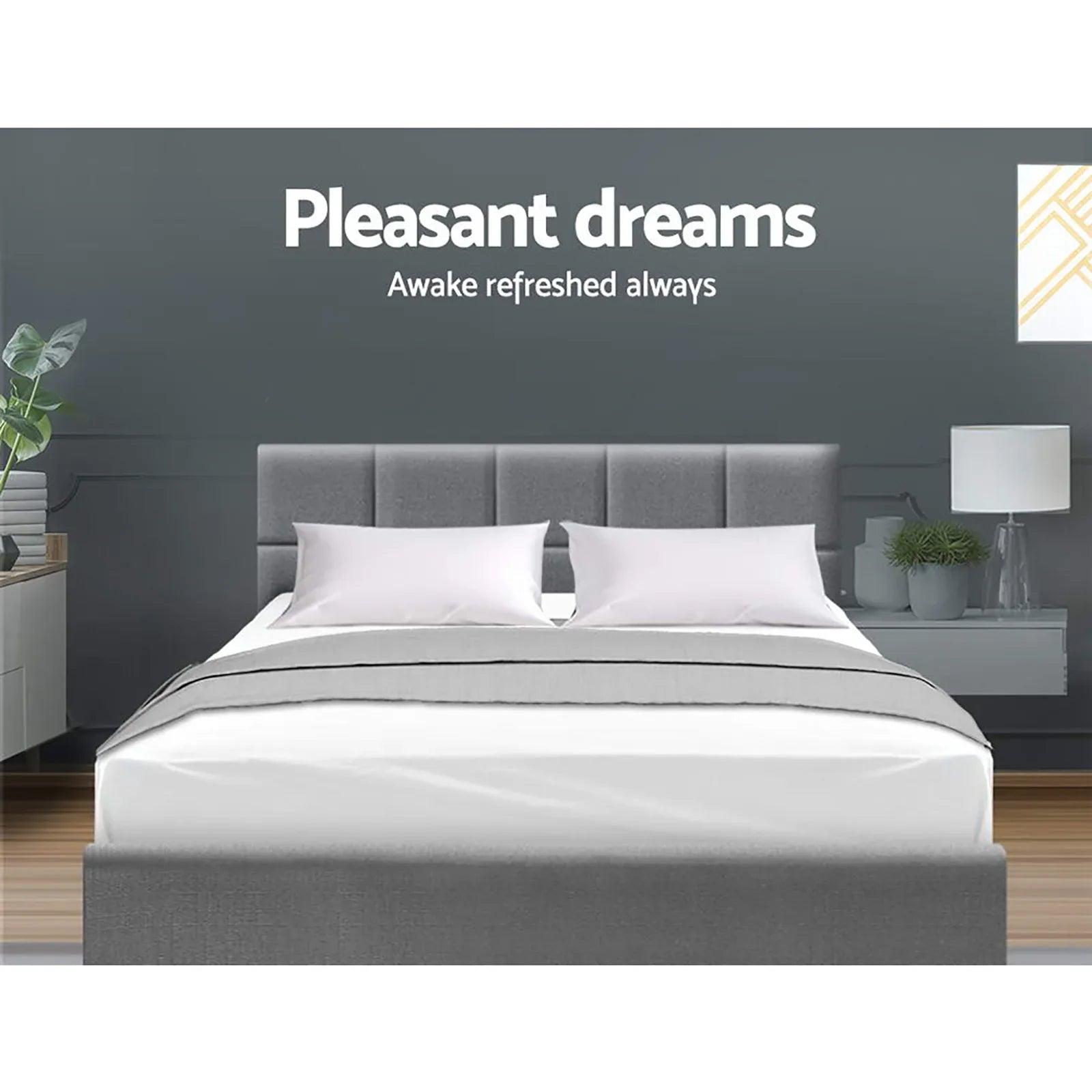 Artiss Bed Frame Queen Size Grey TINO - Mekamart Australia