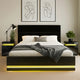 Artiss RGB LED Queen Bed Frame with 2 Beside Tables Set 16 Colour Mood Lighting - Mekamart Australia