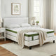 Artiss Double Bed Frame Platform White PVC Leather Hybrid Mattress Modern - Mekamart Australia