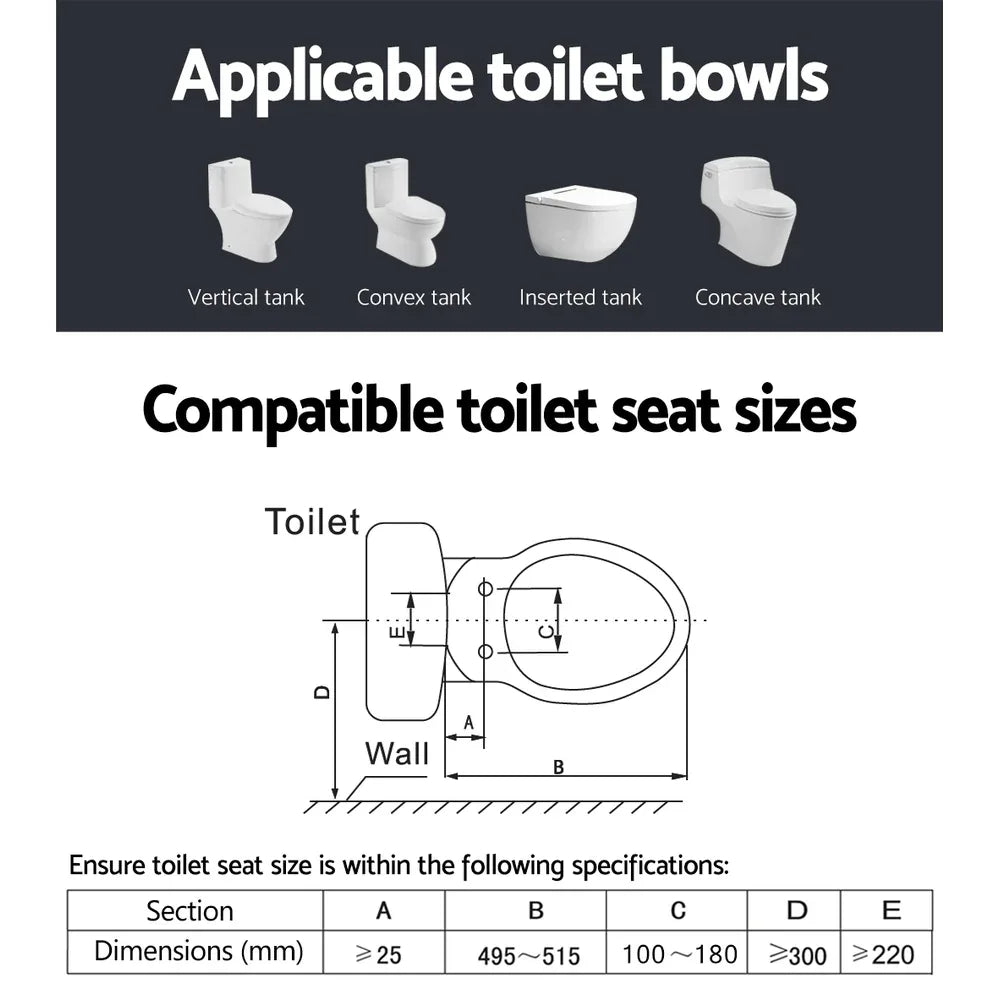 Cefito Electric Bidet Toilet Seat Cover Auto Smart Water Wash Dry Panel Control - Mekamart Australia