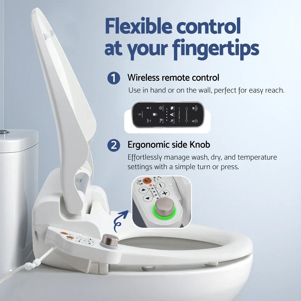 Cefito Electric Bidet Toilet Seat Cover LED Night Light Heated Seat with Remote - Mekamart Australia