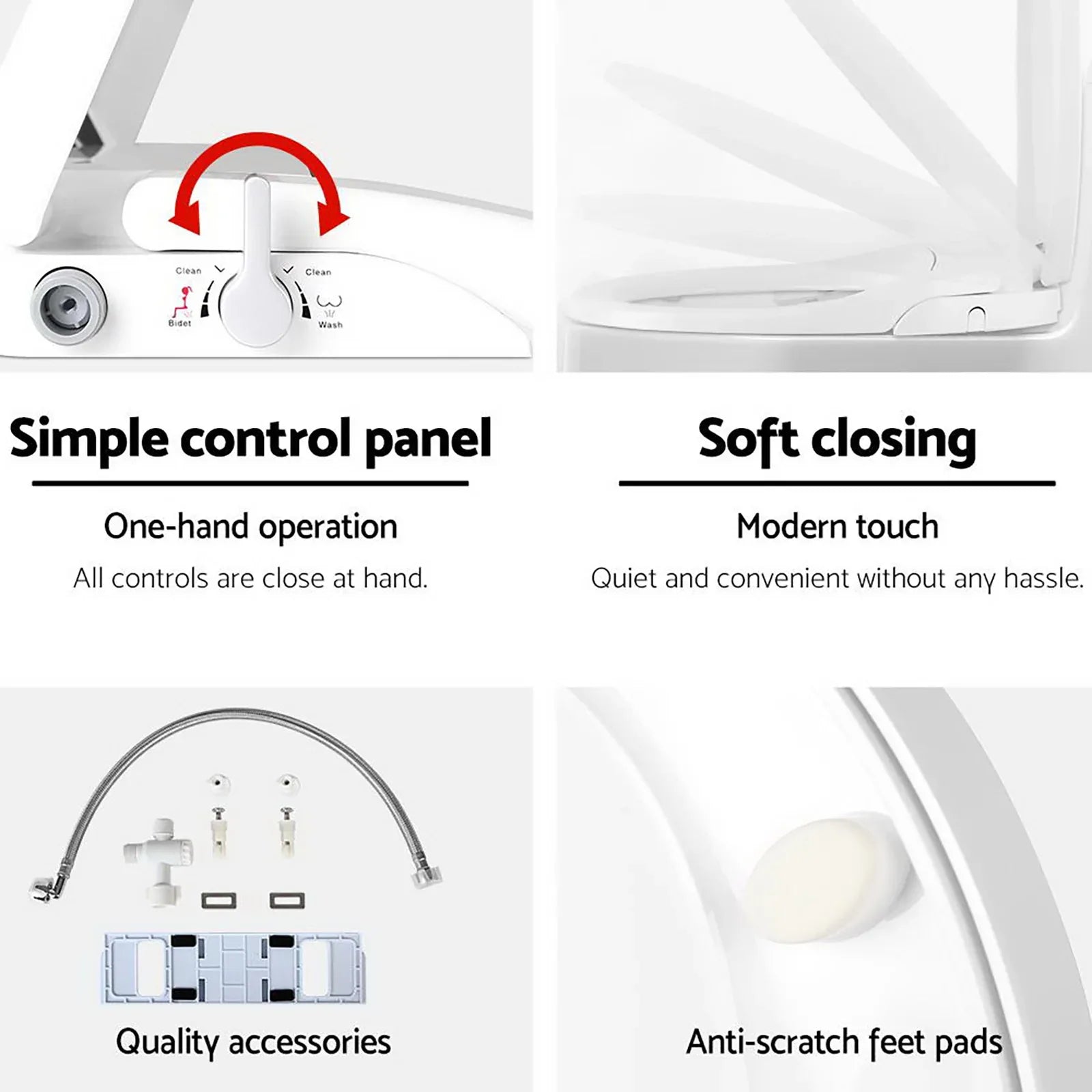 Cefito Non Electric Bidet Toilet Seat Cover Auto Water Spray Wash Knob Control - Mekamart Australia