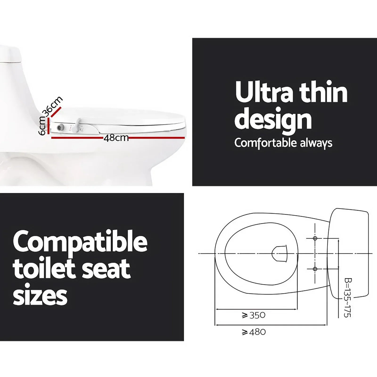 Cefito Non Electric Bidet Toilet Seat Cover Auto Water Spray Wash Knob Control - Mekamart Australia