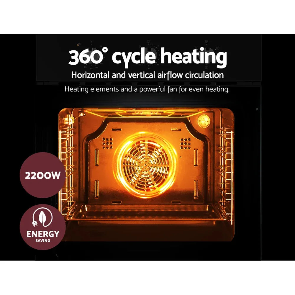 Devanti 60cm Electric Built In Wall Oven Stainless Steel - Mekamart Australia