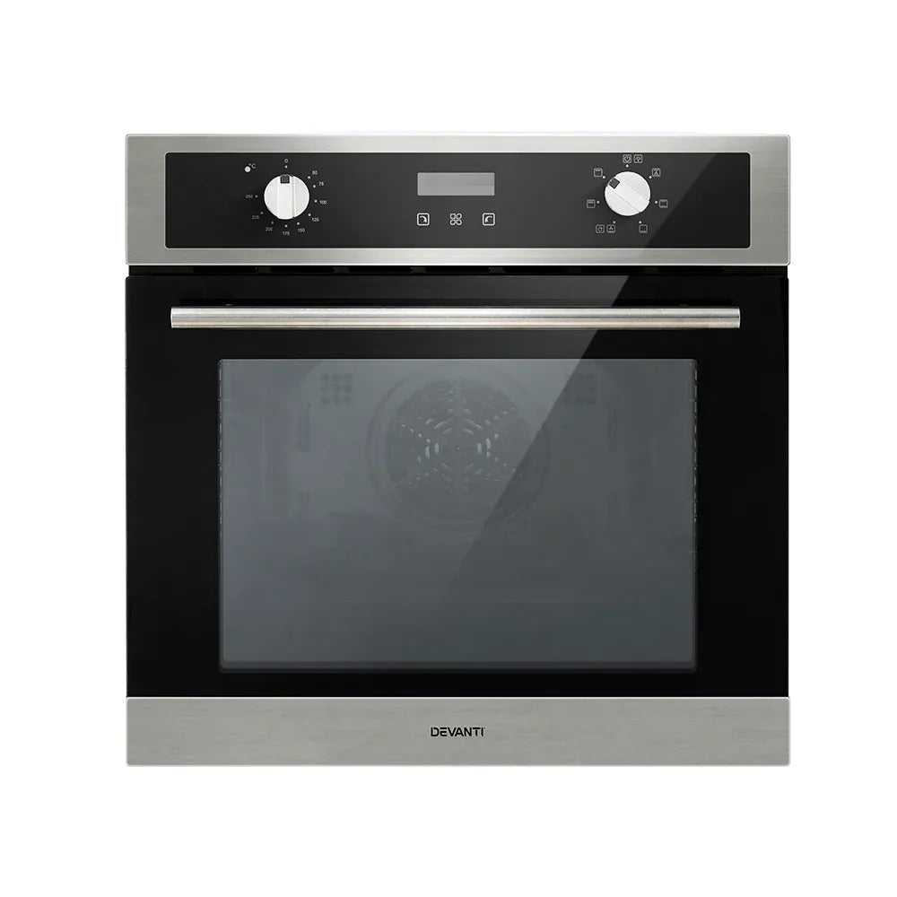 Devanti Electric Built In Wall Oven 80L Convection Grill Ovens Stainless Steel - Mekamart Australia