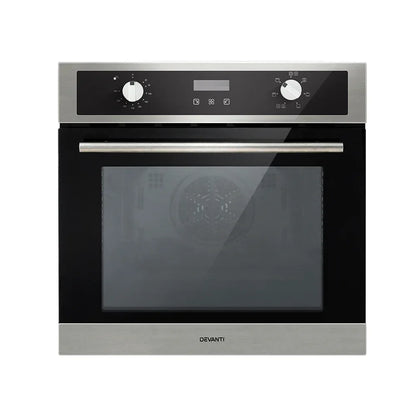 Devanti Electric Built In Wall Oven 80L Convection Grill Ovens Stainless Steel - Mekamart Australia