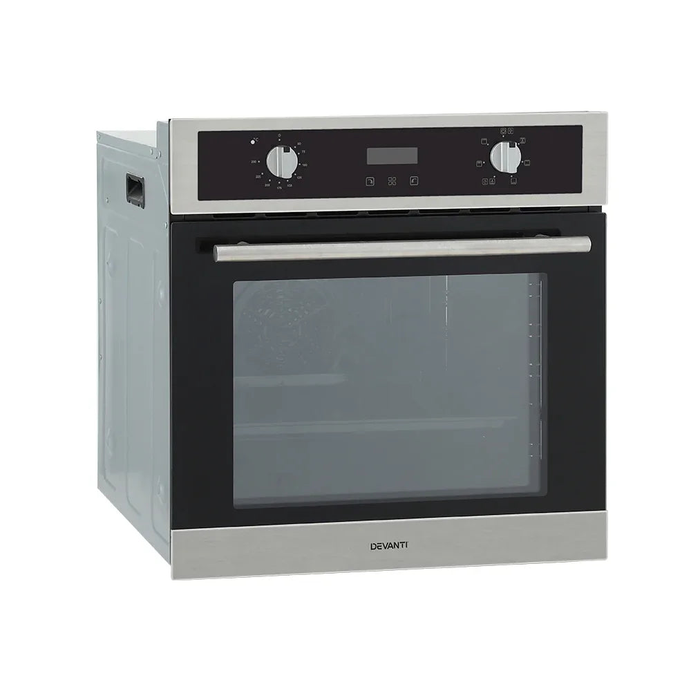 Devanti Electric Built In Wall Oven 80L Convection Grill Ovens Stainless Steel - Mekamart Australia