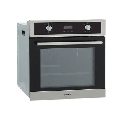 Devanti Electric Built In Wall Oven 80L Convection Grill Ovens Stainless Steel - Mekamart Australia