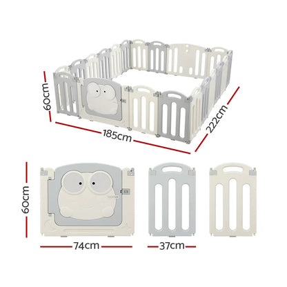 Keezi Baby Playpen 20 Panels Foldable Toddler Fence Safety Play Activity Centre - Mekamart Australia