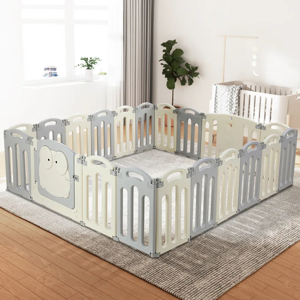 Keezi Baby Playpen 20 Panels Foldable Toddler Fence Safety Play Activity Centre - Mekamart Australia