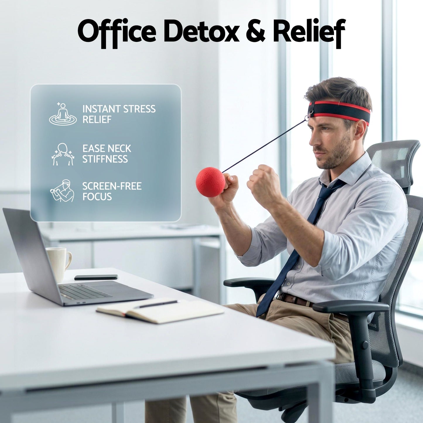 Everfit Boxing Reflex Ball Headband Hand Eye Coordination Stress Relief 2 Balls