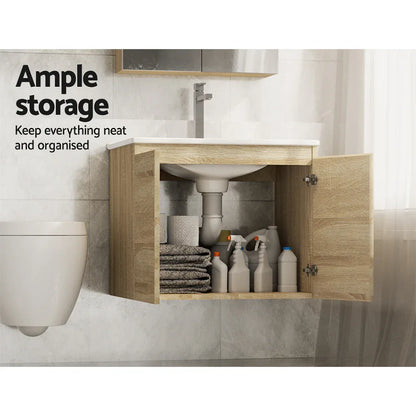Cefito Vanity Unit 600mm with Basin Oak - Mekamart Australia