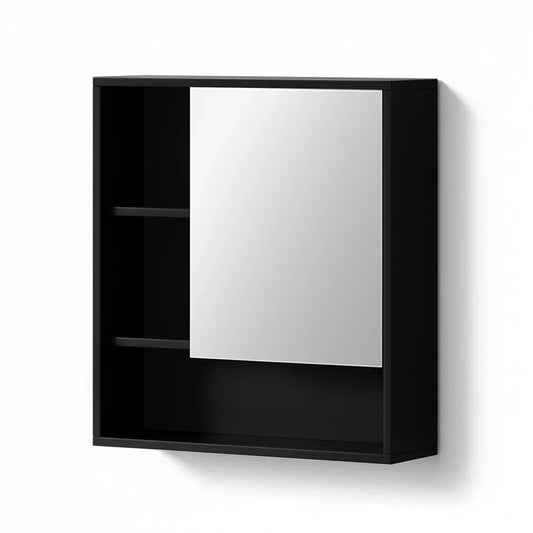 Cefito Bathroom Mirror Cabinet Mirrored Medicine Adjustable Shelf Wall Mounted 560mm Black - Mekamart Australia