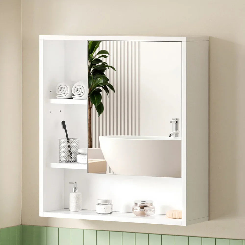 Cefito Bathroom Mirror Cabinet Mirrored Medicine Adjustable Shelf Wall Mounted 560mm White - Mekamart Australia