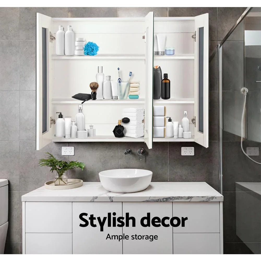 Cefito Bathroom Vanity Mirror with Storage Cabinet - White - Mekamart Australia