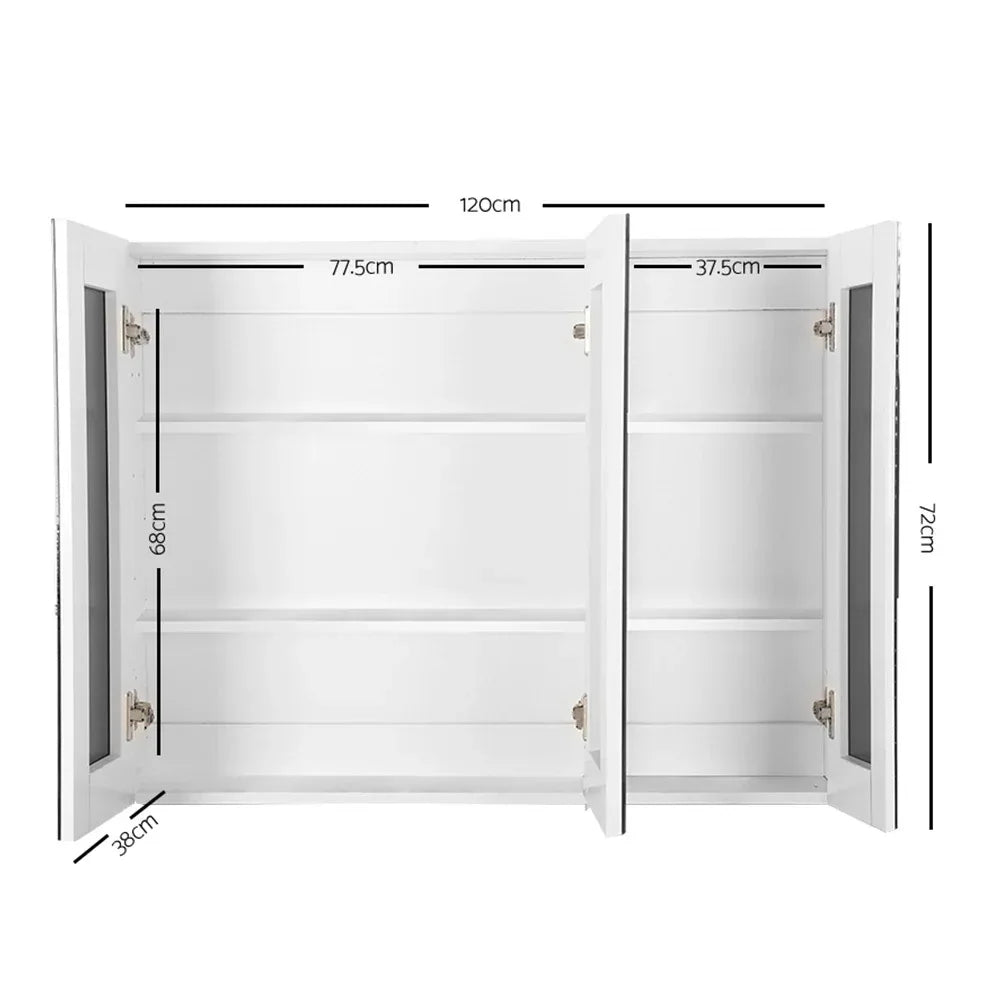 Cefito Bathroom Mirror Cabinet 1200x720mm White - Mekamart Australia