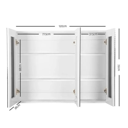 Cefito Bathroom Mirror Cabinet 1200x720mm White - Mekamart Australia