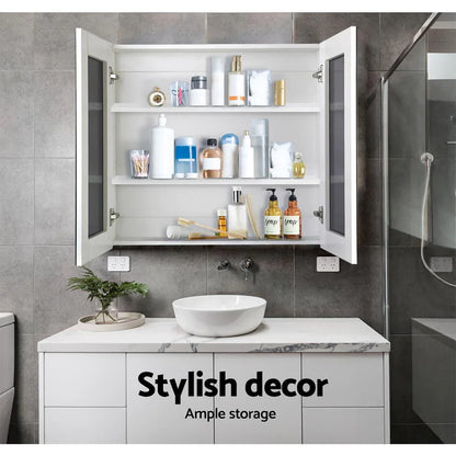 Cefito Bathroom Mirror Cabinet 750x720mm White - Mekamart Australia