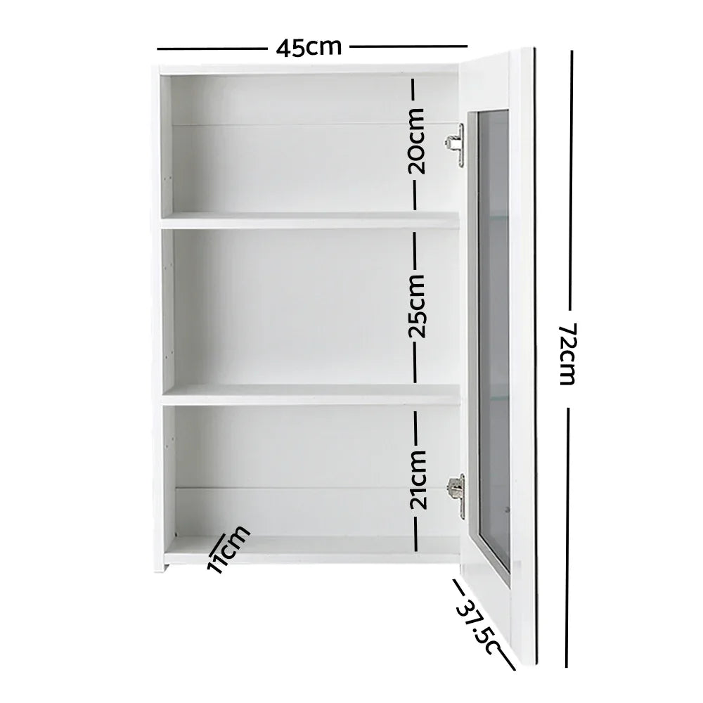 Cefito Bathroom Mirror Cabinet 450x720mm White - Mekamart Australia