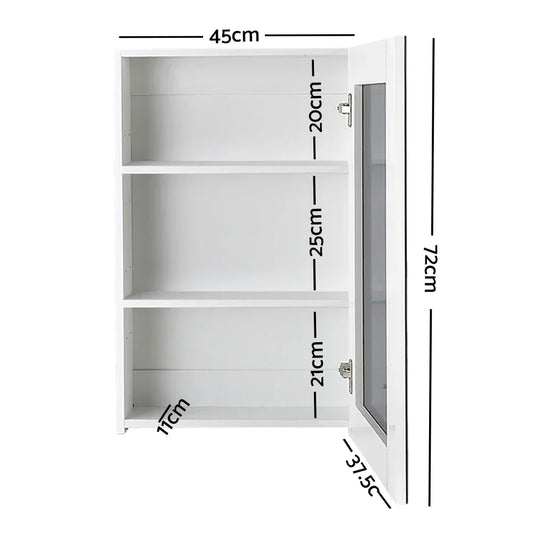 Cefito Bathroom Mirror Cabinet 450x720mm White - Mekamart Australia