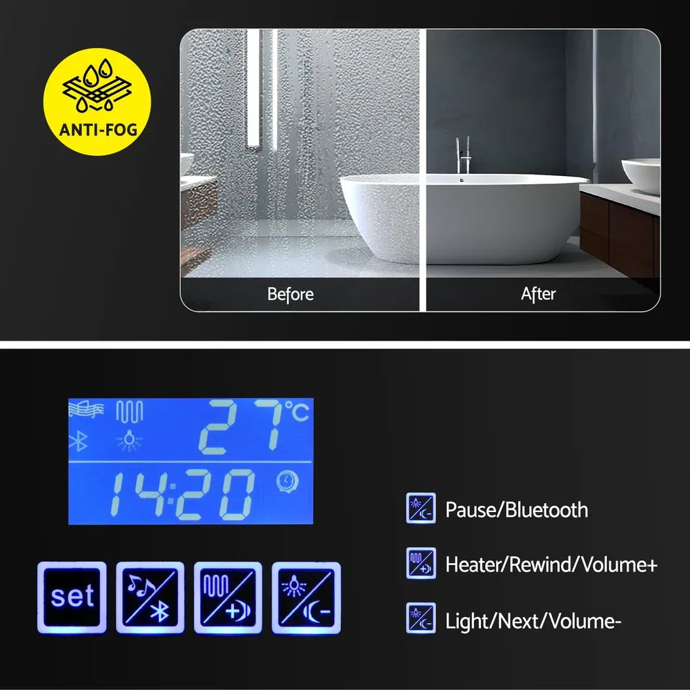 Bathroom Mirror Cabinet LED Light 900x720mm Medicine Wall Storage - Mekamart Australia