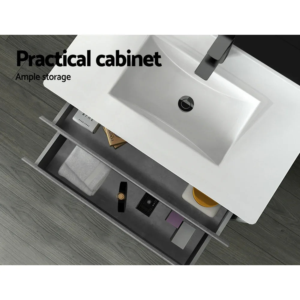 Cefito Vanity Unit 915mm with Basin Grey - Mekamart Australia