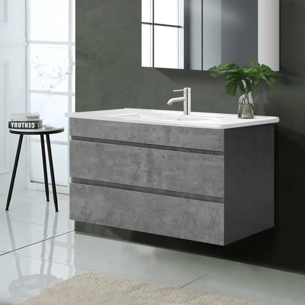 Cefito Vanity Unit 915mm with Basin Grey - Mekamart Australia