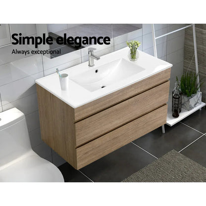 Cefito Vanity Unit 915mm with Basin Oak - Mekamart Australia