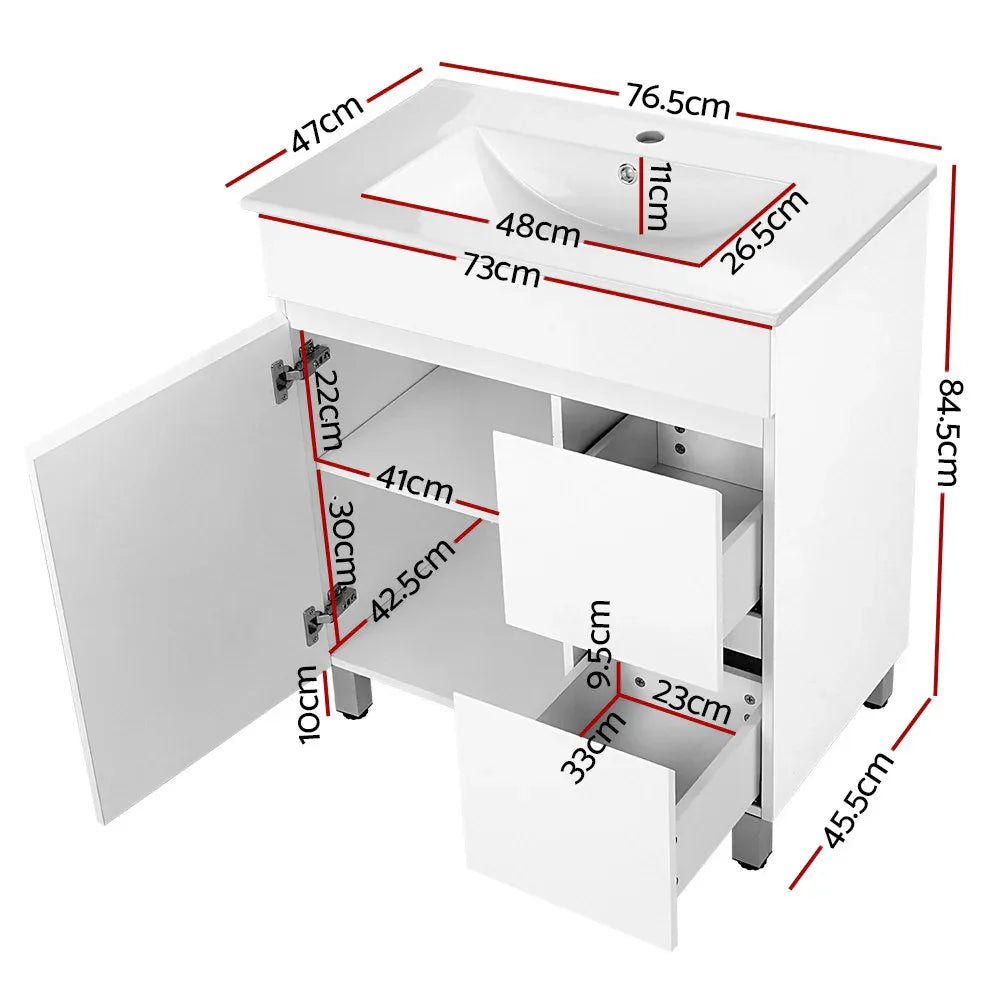Cefito Vanity Unit 765mm Freestanding Basin Cabinet - Mekamart Australia