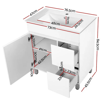 Cefito Vanity Unit 765mm Freestanding Basin Cabinet - Mekamart Australia