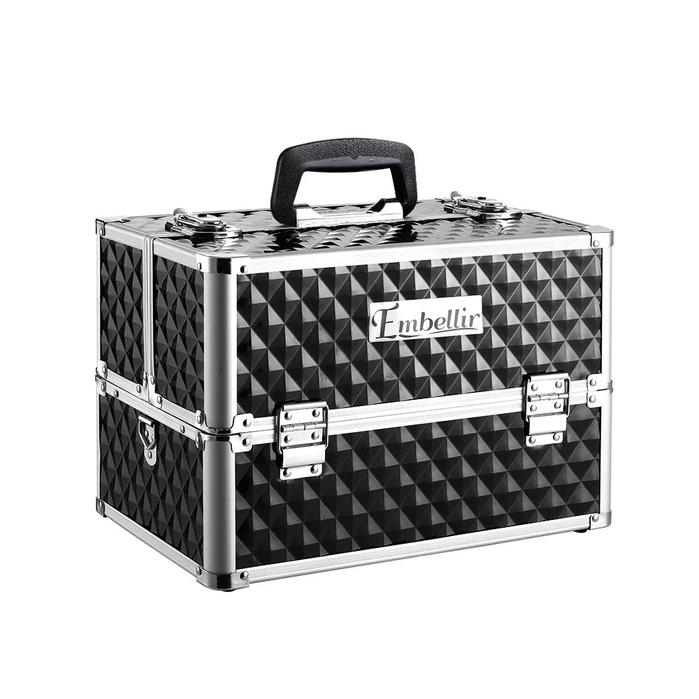 Embellir Portable Cosmetic Beauty Makeup Case - Diamond Black - Mekamart Australia