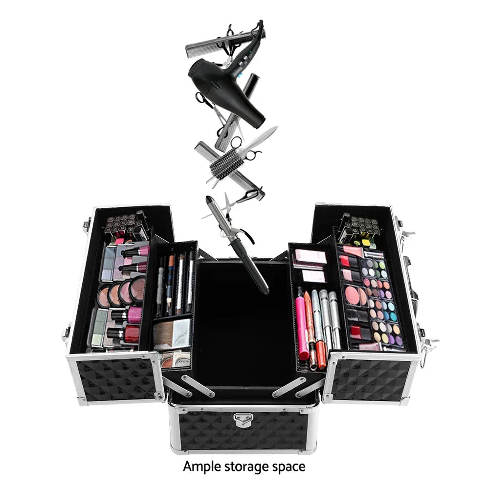 Embellir Portable Cosmetic Beauty Makeup Case - Diamond Black - Mekamart Australia
