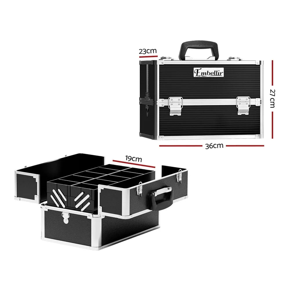 Embellir Portable Cosmetic Beauty Makeup Case- Black - Mekamart Australia