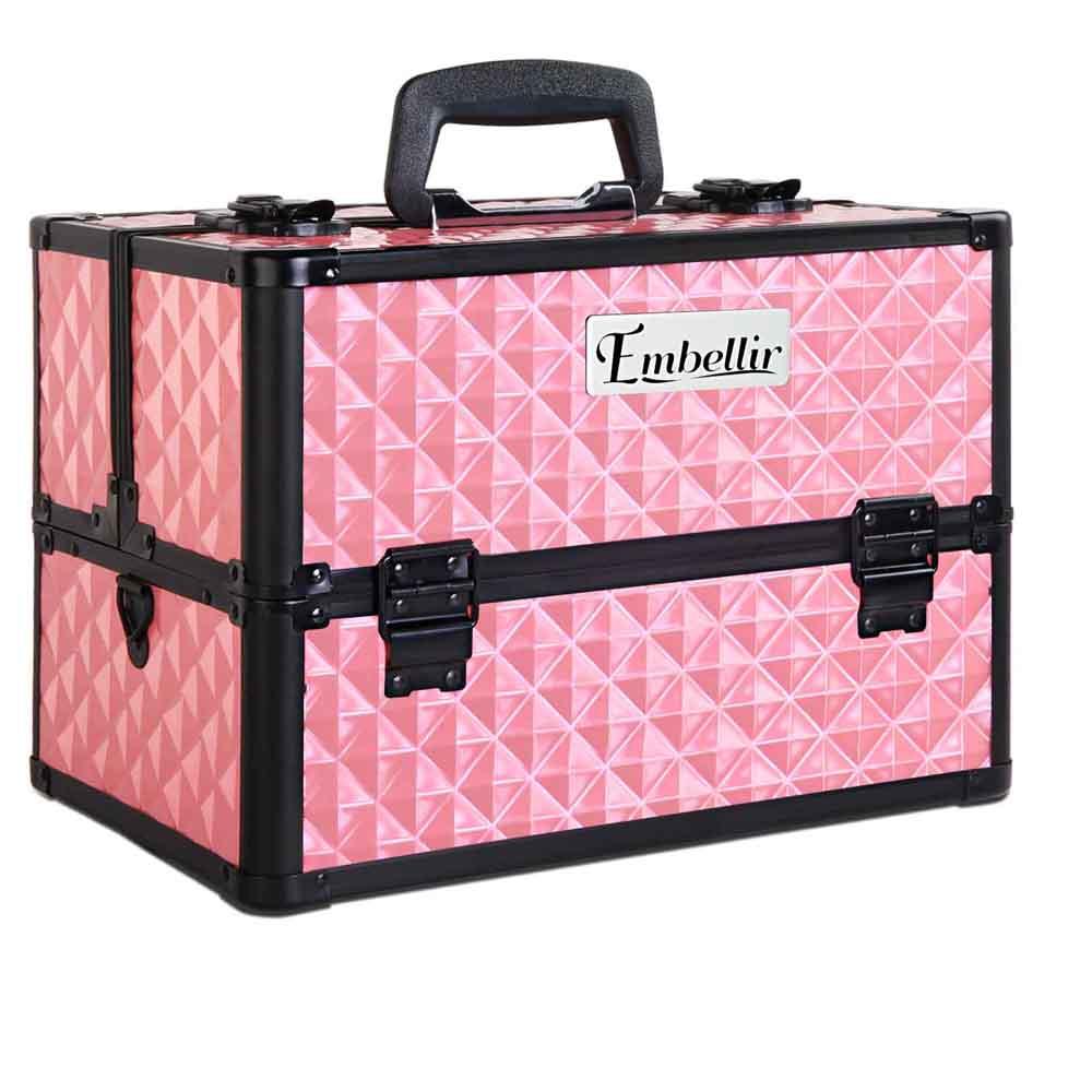 Embellir Portable Cosmetic Beauty Makeup Case - Diamond Pink - Mekamart Australia