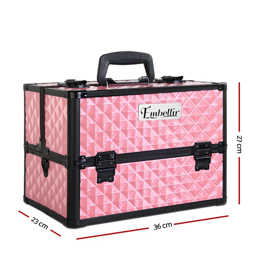 Embellir Portable Cosmetic Beauty Makeup Case - Diamond Pink - Mekamart Australia