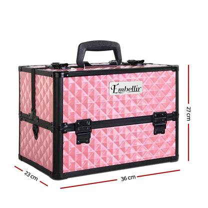 Embellir Portable Cosmetic Beauty Makeup Case - Diamond Pink - Mekamart Australia