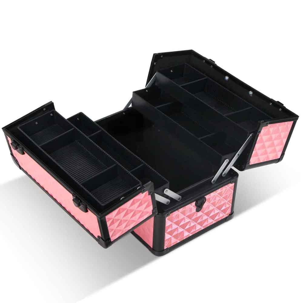 Embellir Portable Cosmetic Beauty Makeup Case - Diamond Pink - Mekamart Australia