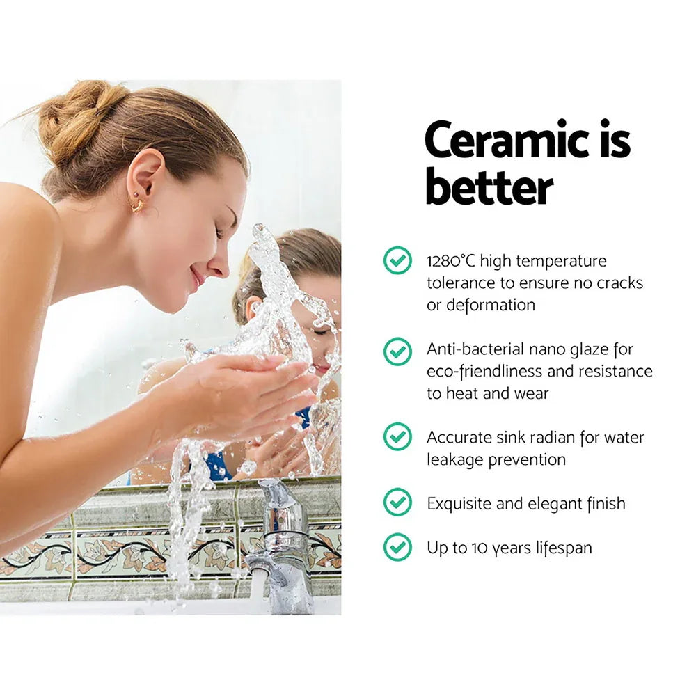 Cefito Bathroom Basin Ceramic Vanity Sink Hand Wash Bowl 48x37cm - Mekamart Australia