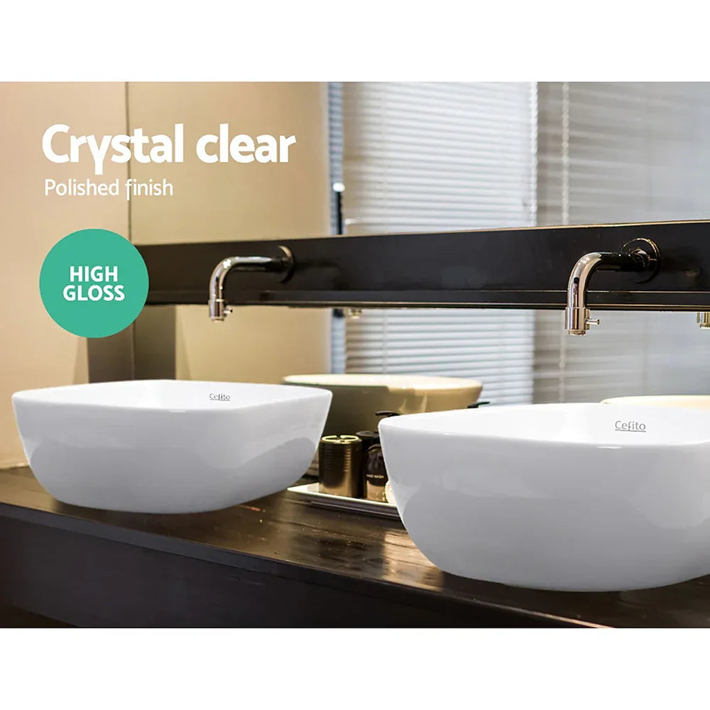 Cefito Bathroom Basin Ceramic Vanity Sink Hand Wash Bowl 46x33cm - Mekamart Australia