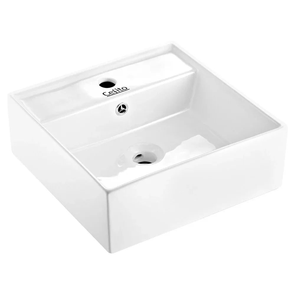 Cefito Bathroom Basin Ceramic Vanity Sink Hand Wash Bowl 41x41cm - Mekamart Australia