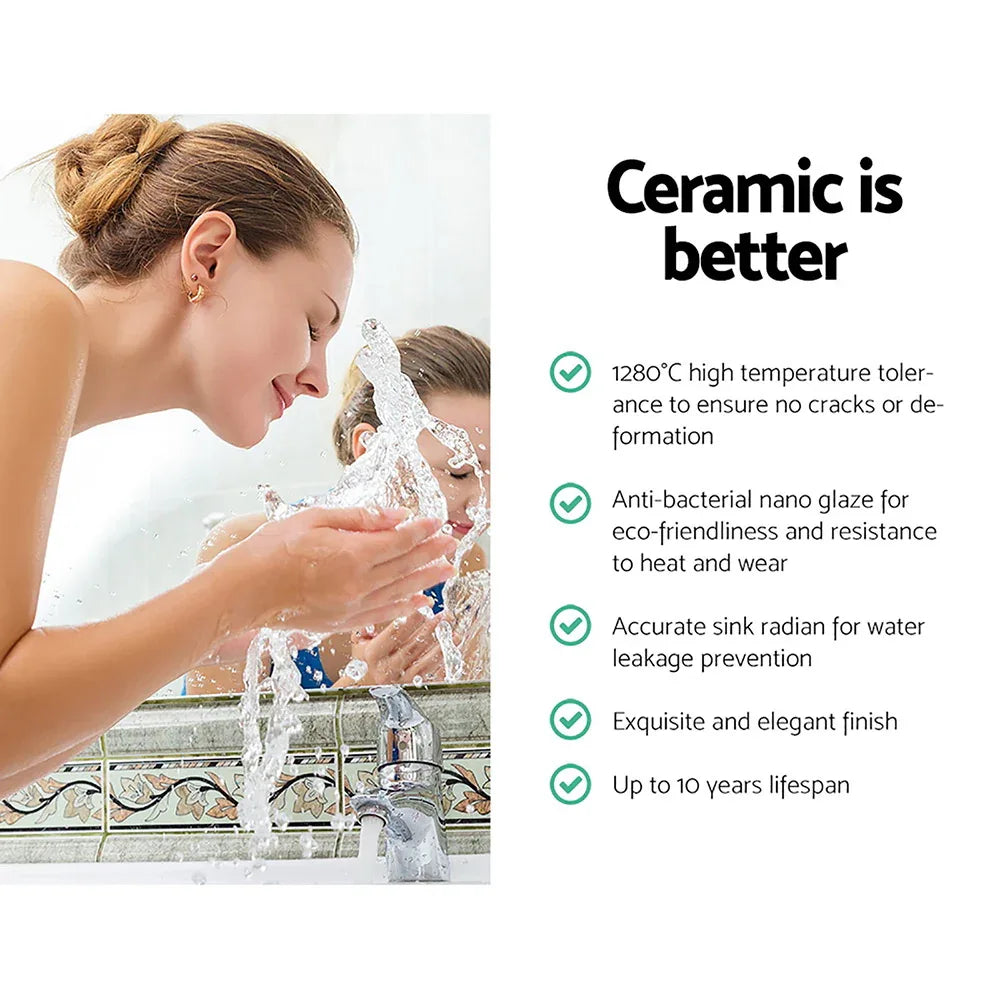 Cefito Bathroom Basin Ceramic Vanity Sink Hand Wash Bowl 41x41cm - Mekamart Australia