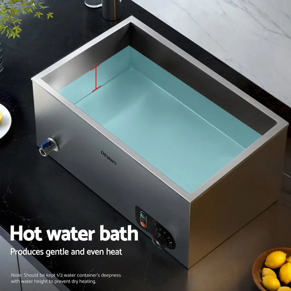 Devanti Commercial Food Warmer Bain Marie 4 Electric Buffet Pans - Mekamart Australia