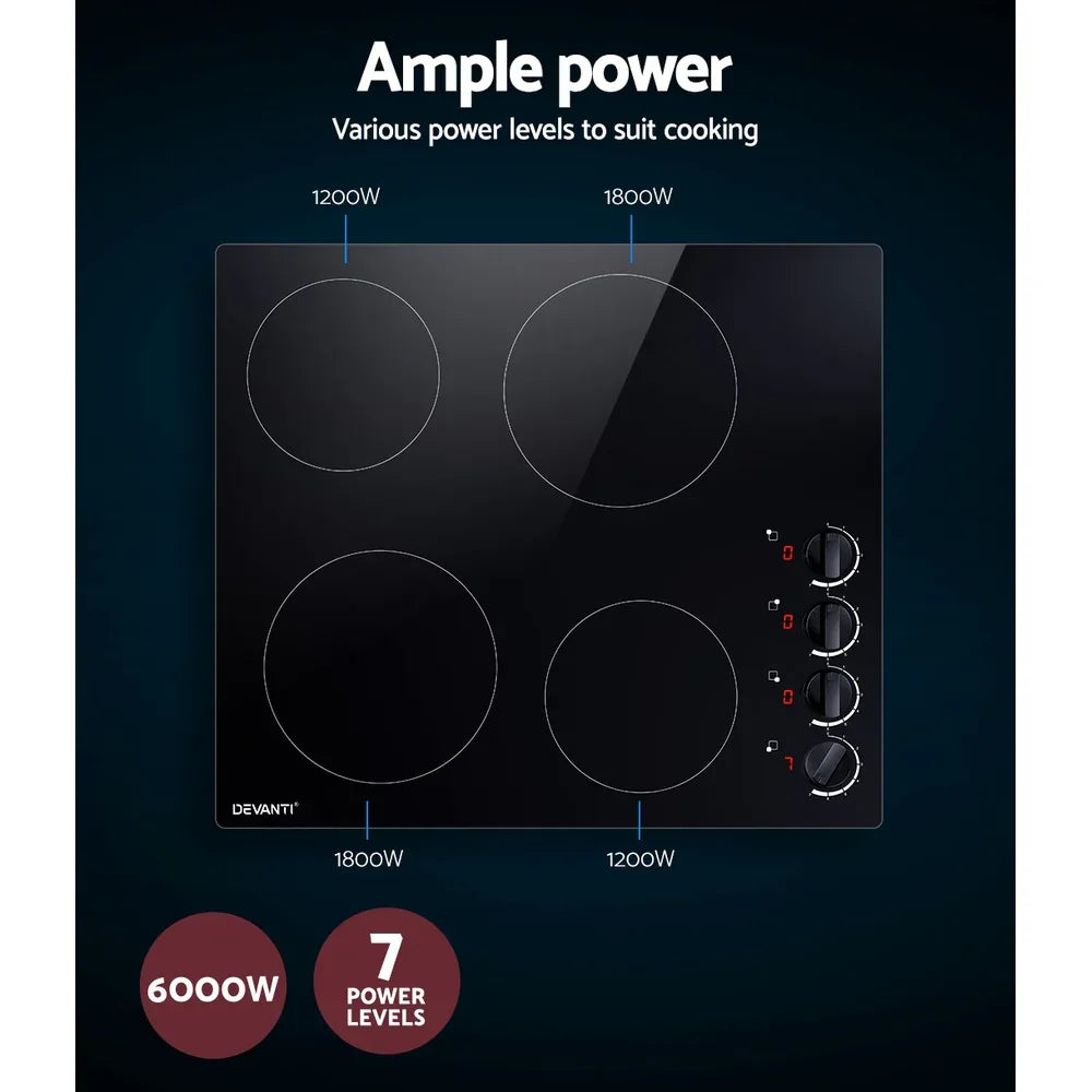 Devanti Electric Ceramic Cooktop 60cm - Mekamart Australia